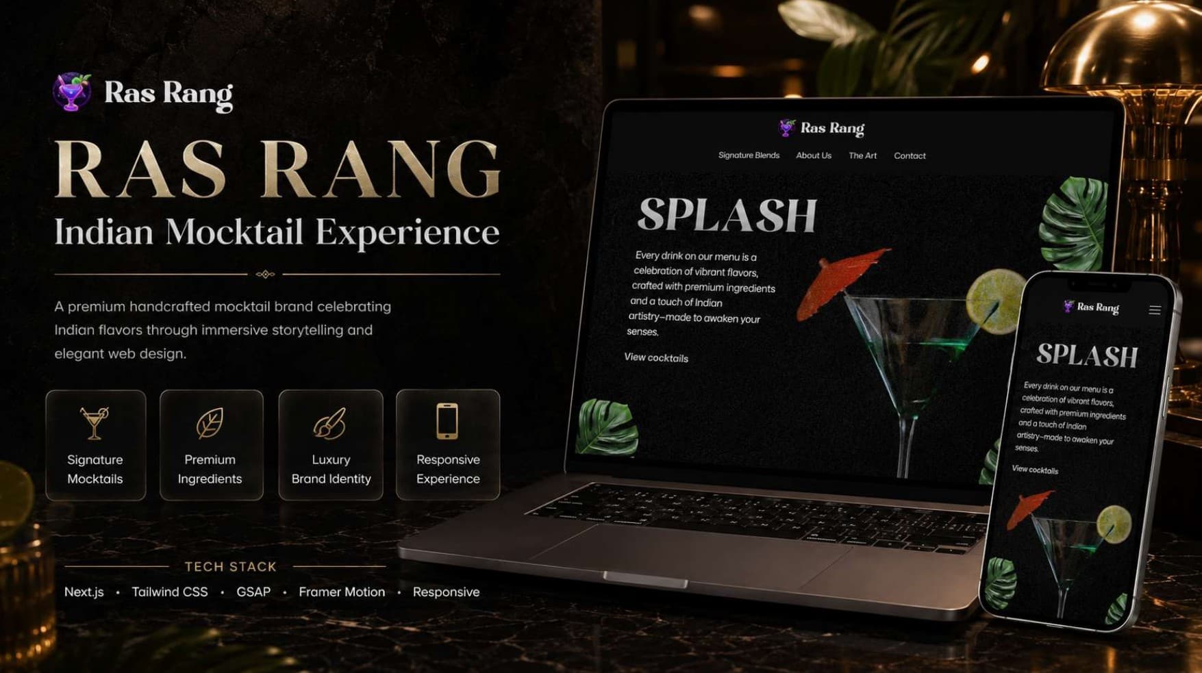 Ras Rang Indian craft mocktail lounge website experience